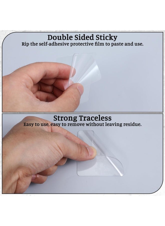 20PCS Heavy Duty Double Sided Tape Clear Nano Acrylic Mounting Pads, Super Strong Waterproof Removable Reusable Double Sided Adhesive Squares Pre-Cut for Wall Hanging Without Drilling Nails Screws, Residue Free Invisible Sticky Pads for Pictures Posters Wall Decor Shower Bathroom Kitchen Home Office Car DIY Craft Organization - Image 5